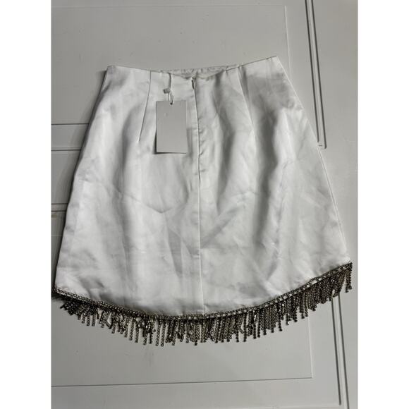 Heiress Beverly Hills NWT White Satin Tassel Mini Dress Size XS - Picture 5 of 5